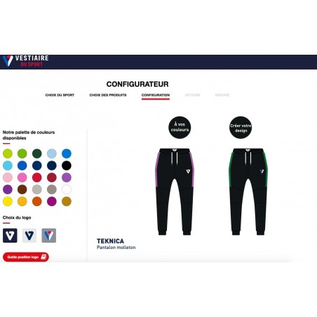 Pantalon Molleton TEKNICA personnalisable / Vestiaire du Sport