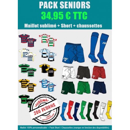 Pack Rugby Senior Maillot-Short-Chaussettes Premier Prix