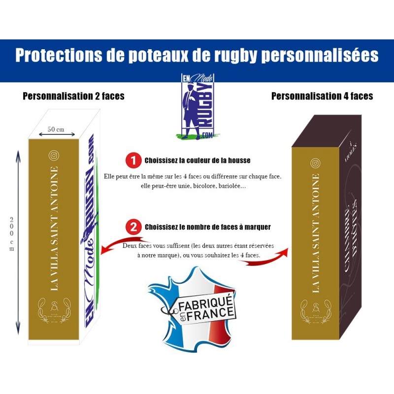 Protection Poteaux Rugby personnalisées 1er prix / Direct usine