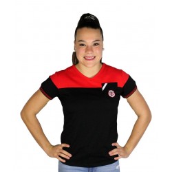 T-shirt Femme Duo noir et rouge / Stade Toulousain