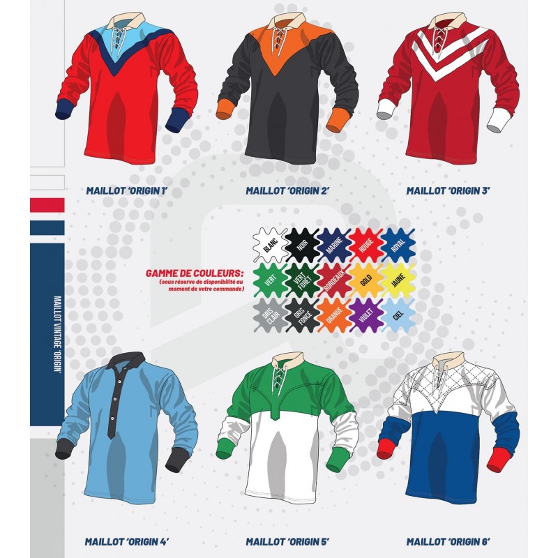 Maillot Rugby Coton Vintage Personnalisable / RTEK