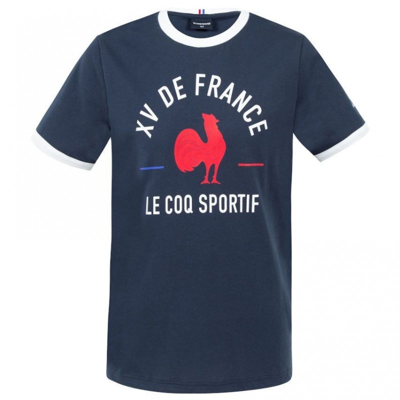 T-shirt Rugby Fan FFR 2022 dress blue Le Coq Sportif