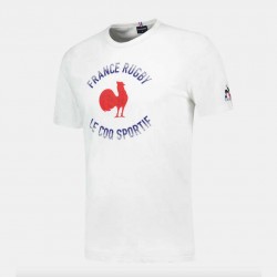 T-shirt blanc France Rugby 2023 pour homme le Coq Sportif
