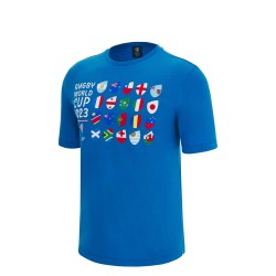 RWC 2023 ALL FLAGS blue shirt Macron
