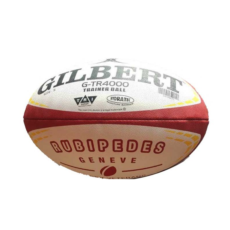 Support ballon de rugby avec plaque laiton personnalisable