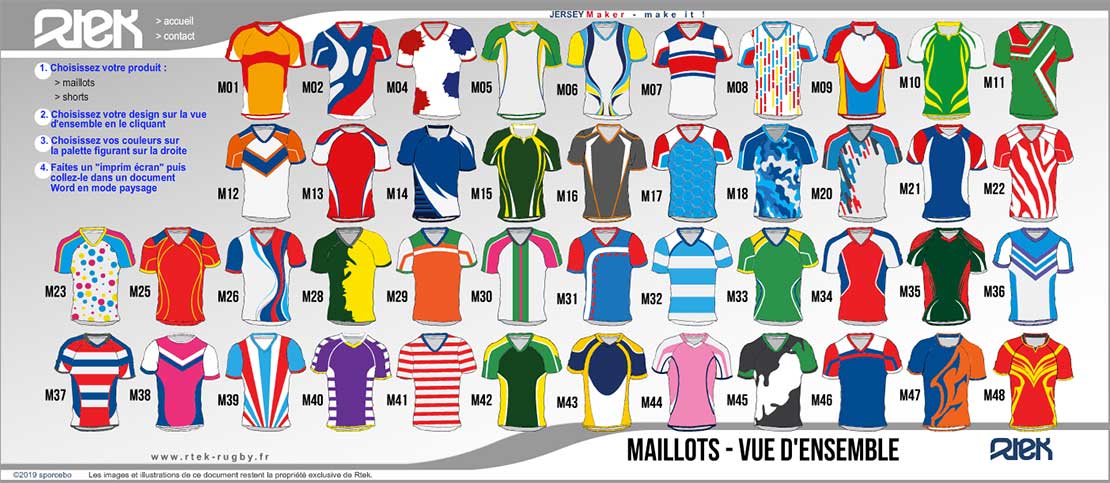Création maillot rugby sur internet